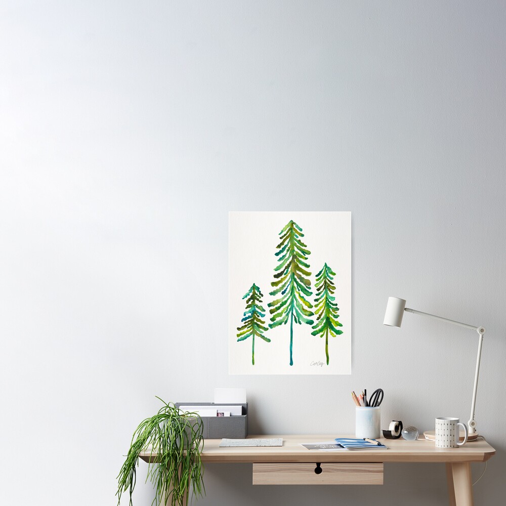 Pine Trees – Green Palette Sticker for Sale by Cat Coquillette