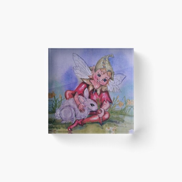Item preview, Kind pixie and rabbit.  designed and sold by Faerieglen.
