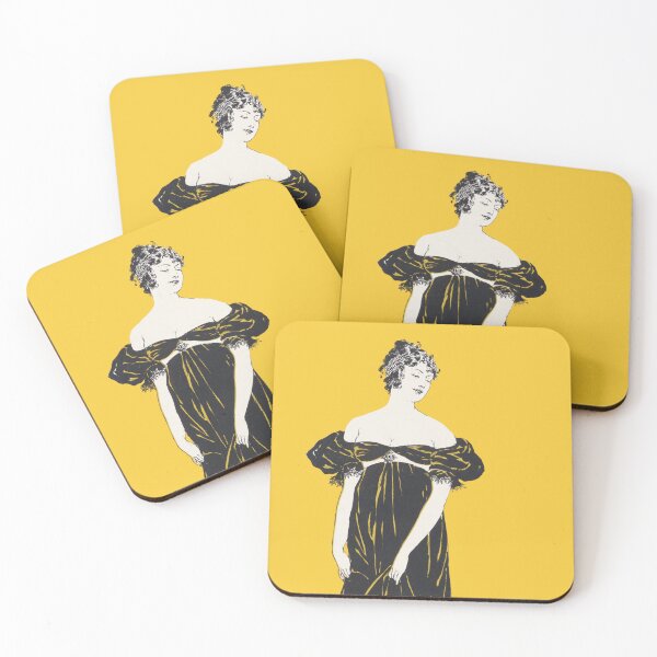 Item preview, Flapper woman tinted yellow from artworks by Edward Penfield designed and sold by see-the-fox.