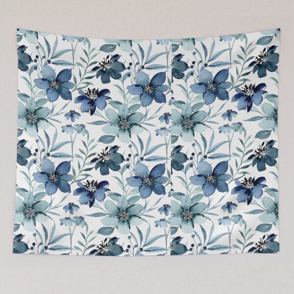 Item preview, Blue Flower Garden - Lupins, Anemones watercolor paints designed and sold by Dzhon99.