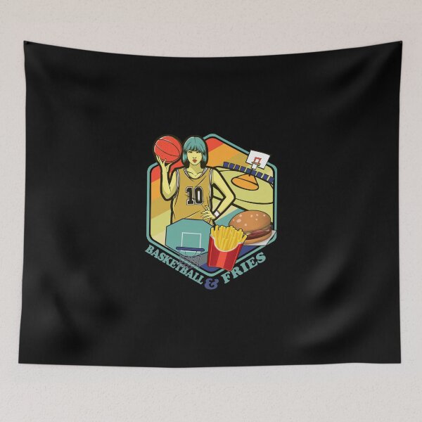 Item preview, Basketball Girl Fastfood Burger Fries Sticker designed and sold by krnnvrstacy.