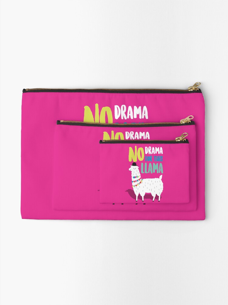 Alternate view of No Drama For This LLama Zipper Pouch