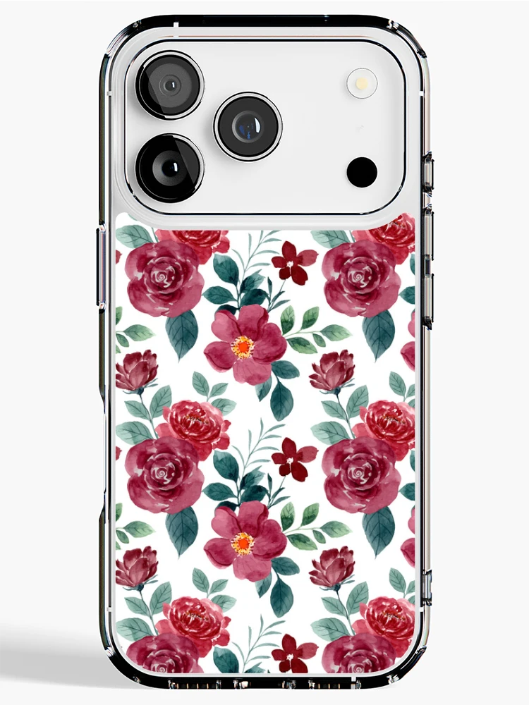 Thumbnail 1 of 5, iPhone Case, Watercolor Roses Pattern - Floral Pattern designed and sold by PatternHome.