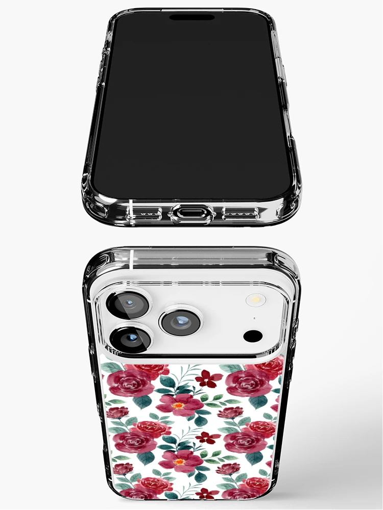 Thumbnail 3 of 5, iPhone Case, Watercolor Roses Pattern - Floral Pattern designed and sold by PatternHome.