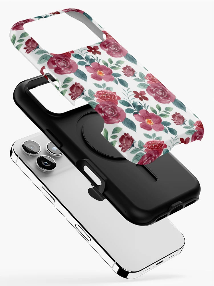 Thumbnail 2 of 4, iPhone Case, Watercolor Roses Pattern - Floral Pattern designed and sold by PatternHome.