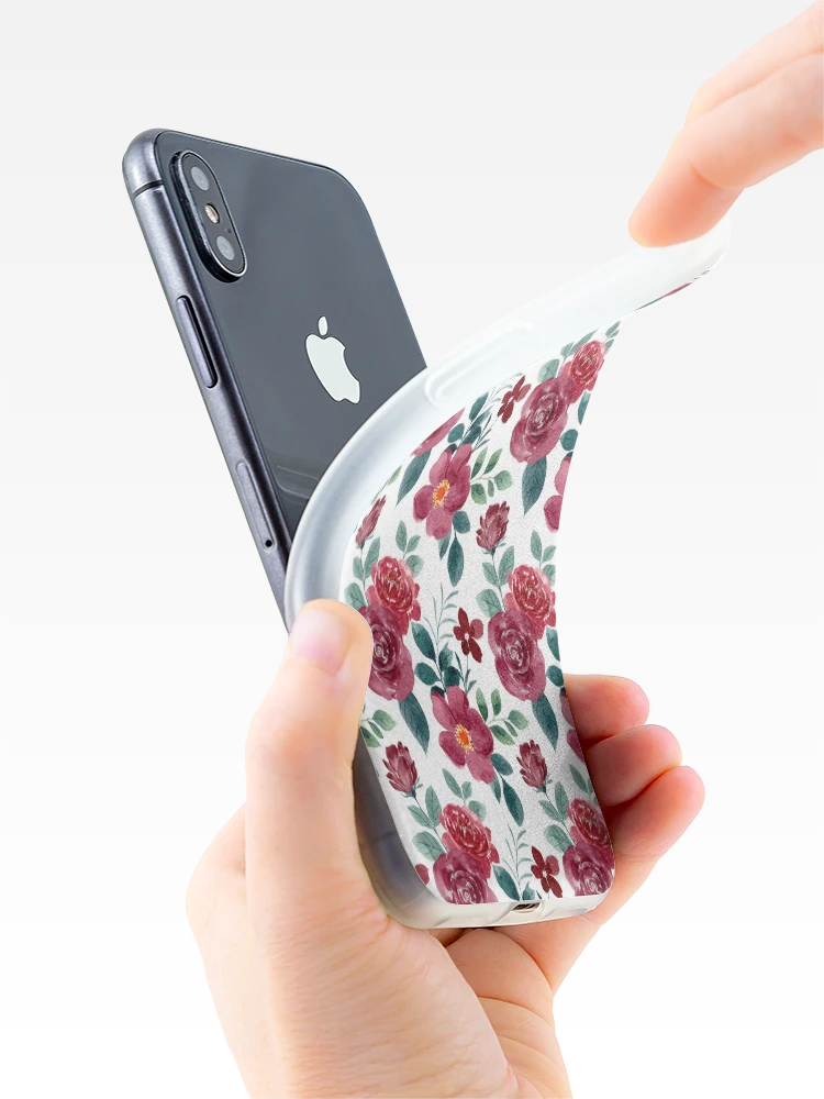 Thumbnail 4 of 5, iPhone Case, Watercolor Roses Pattern - Floral Pattern designed and sold by PatternHome.