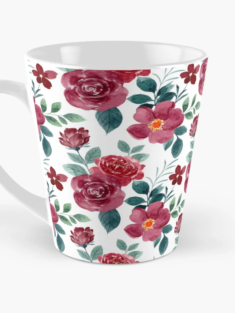 Thumbnail 3 of 4, Coffee Mug, Watercolor Roses Pattern - Floral Pattern designed and sold by PatternHome.