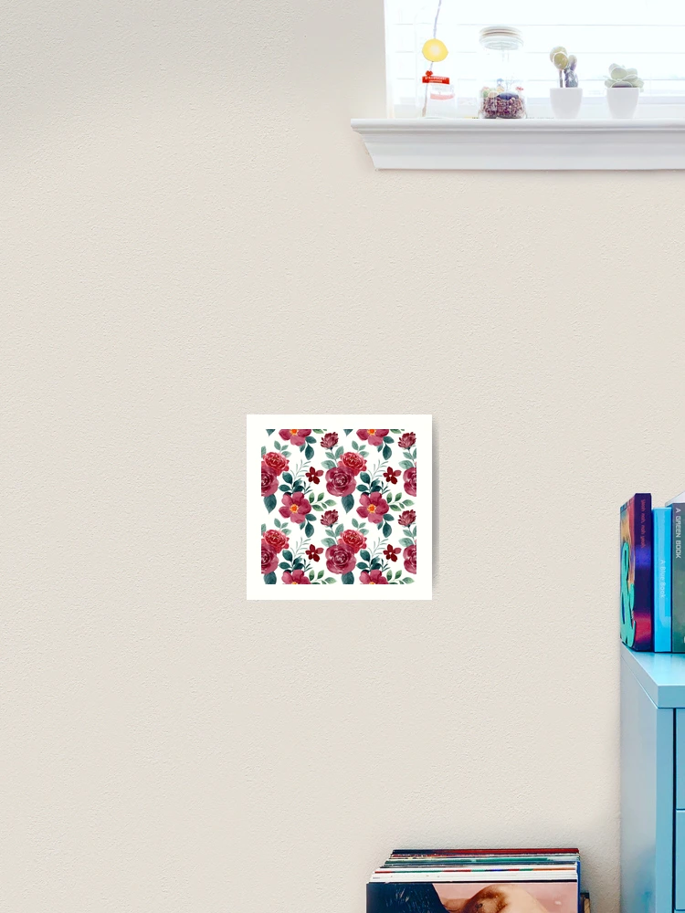 Thumbnail 2 of 3, Art Print, Watercolor Roses Pattern - Floral Pattern designed and sold by PatternHome.