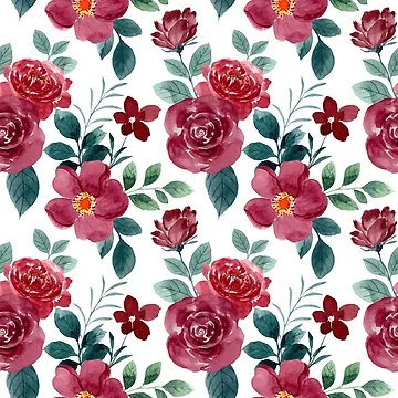 Artwork thumbnail, Watercolor Roses Pattern - Floral Pattern by PatternHome