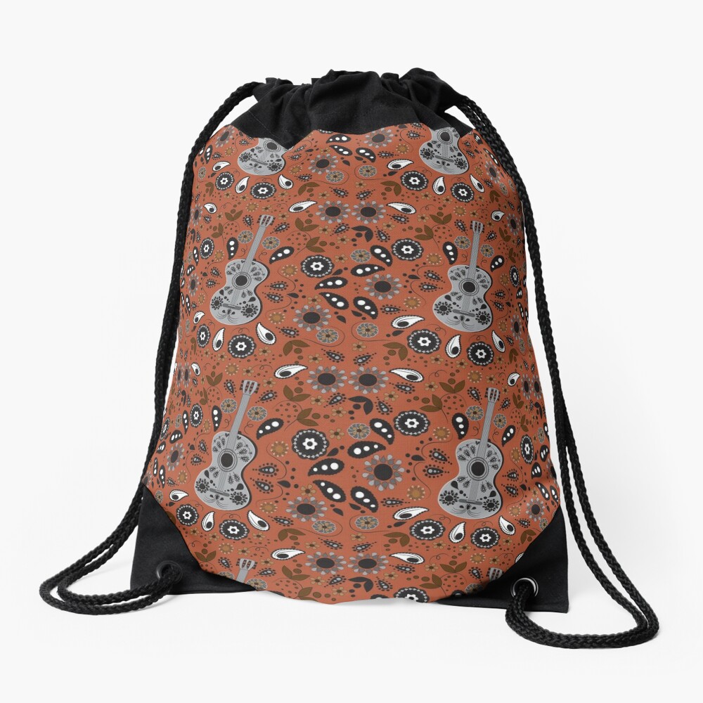 Boho Chloe Burnt Orange Drawstring Bag