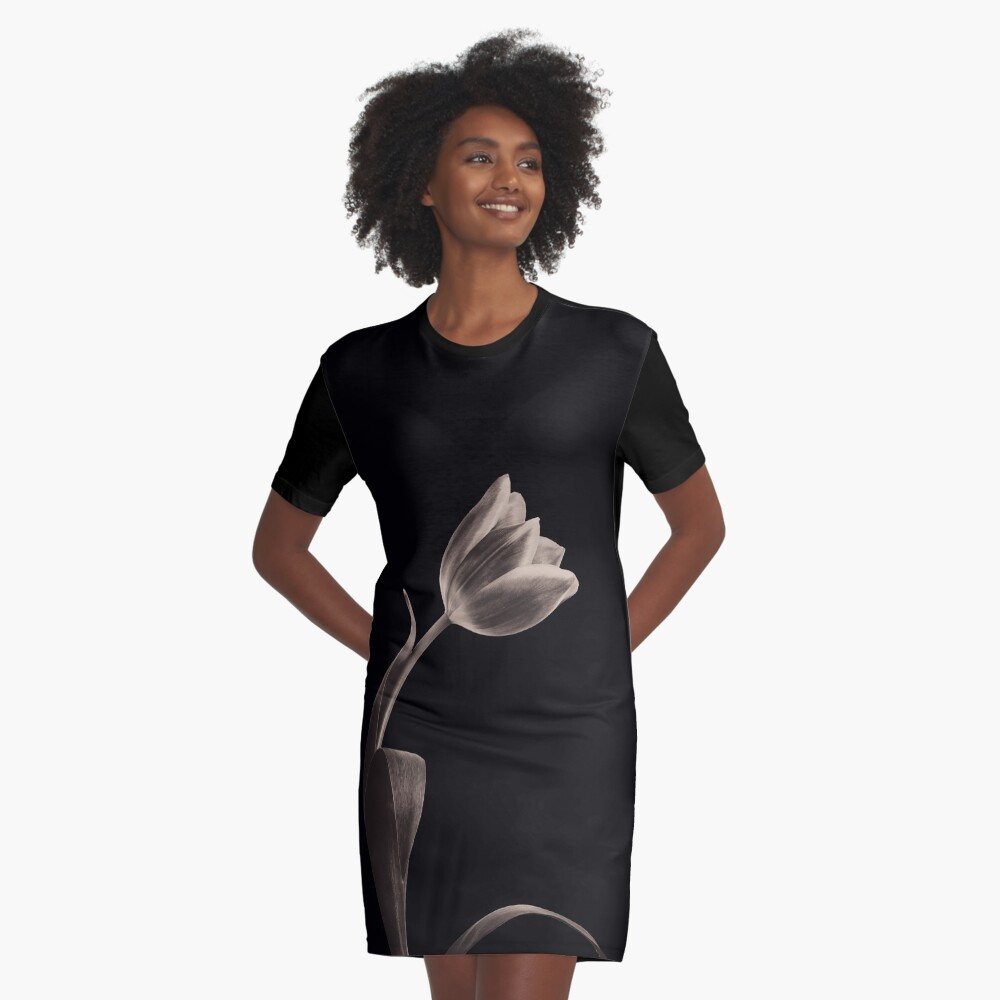 Antique Tulip Graphic T-Shirt Dress