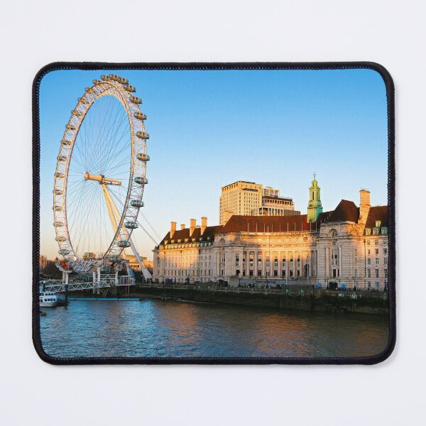 Item preview, London Eye sunset river Thames County Hall blue sky designed and sold by santoshputhran.