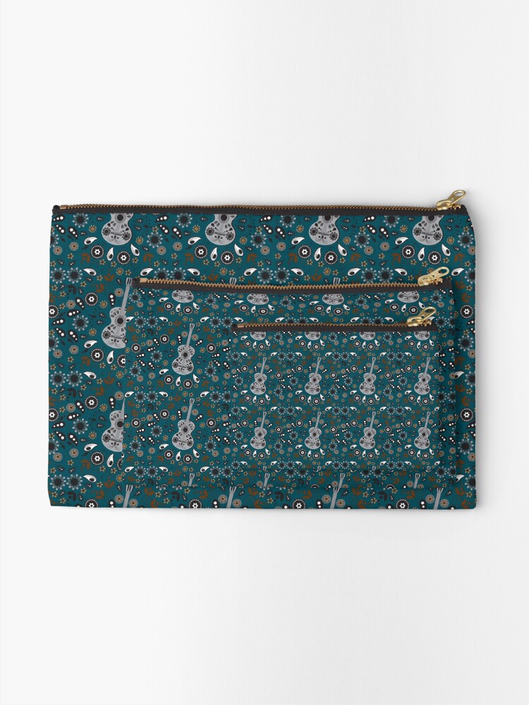 Alternate view of Boho Chloe Deep Ocean Blue Zipper Pouch