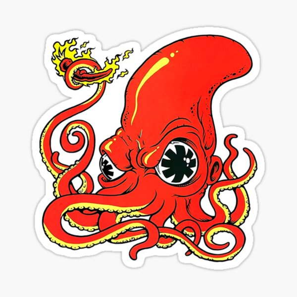 Vista previa del artículo con la obra «Pulpo al rojo vivo», diseñado y vendido por LORENKLEINL.