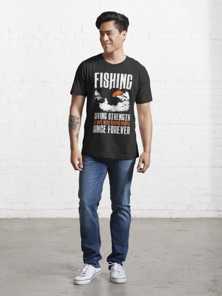 New Stren Fishing Logo Black/Grey Size S-3XL Unisex T-Shirt