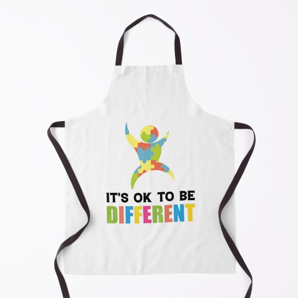 Aperçu de l'œuvre Its Ok To Be Different Autism Autistic support Be Positive Aspire To Inspire Happy Life Apparel Essential Motivation Inspiration Joy Mood créée et vendue par DesignByHeartUK.