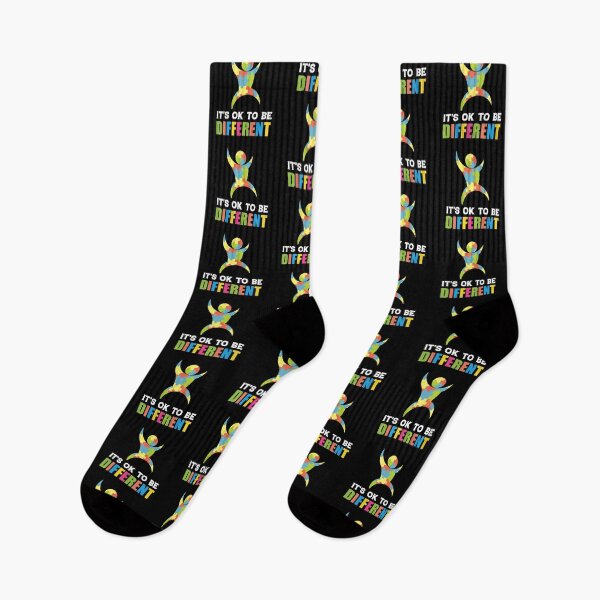 Item preview, Its Ok To Be Different Autism Autistic support Be Positive Aspire To Inspire Happy Life Apparel Essential Motivation Inspiration Joy Mood designed and sold by DesignByHeartUK.