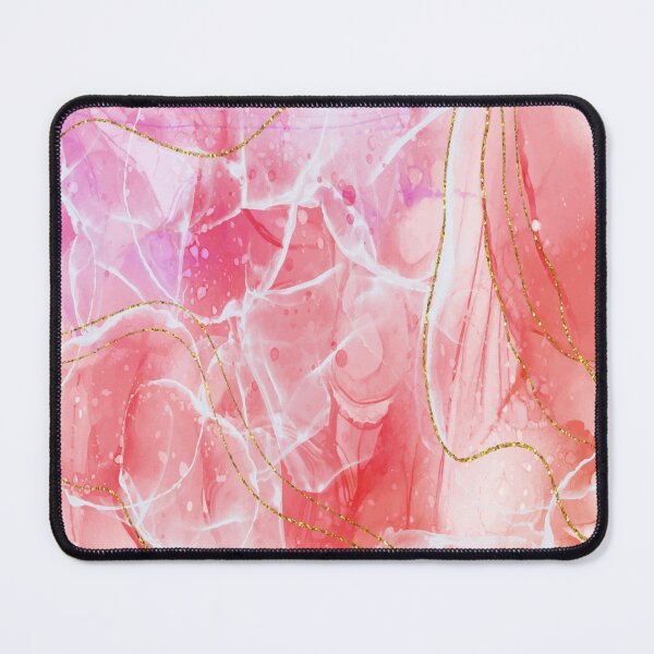 Item preview, Realistic Liquid Red Pink Marble With Gold Veins designed and sold by Uday24.