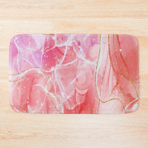 Item preview, Realistic Liquid Red Pink Marble With Gold Veins designed and sold by Uday24.