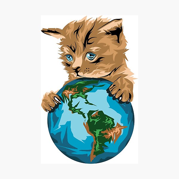 Item preview, Cat with earth in paws designed and sold by AndreMi.