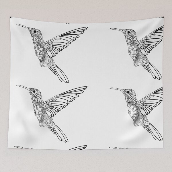 Item preview, Mandala style hummingbird (black) designed and sold by RandiMullins.