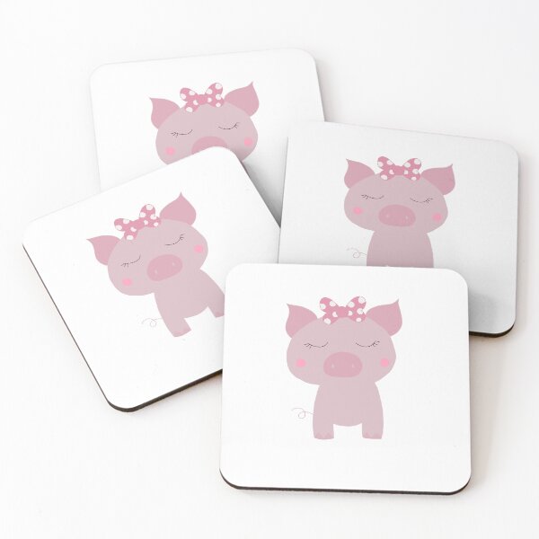 Item preview, Pink bow piggy cartoon designed and sold by de-creartique.
