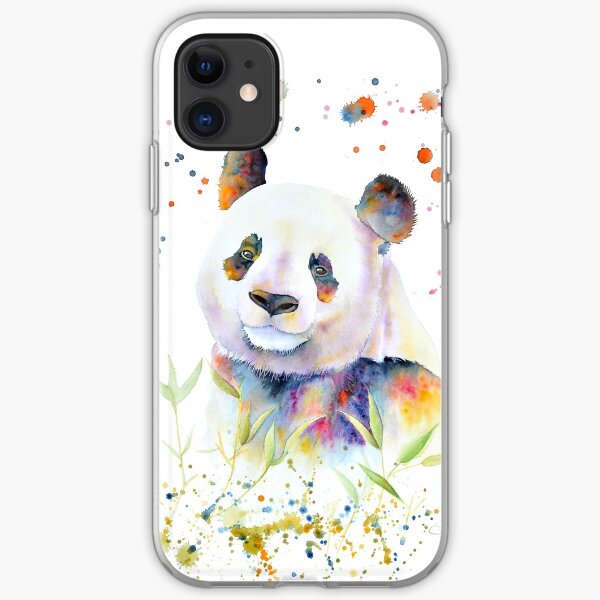 Aquarelle de panda Coque souple iPhone