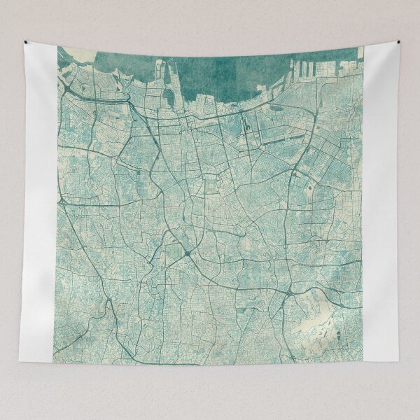 Item preview, Jakarta Map Blue Vintage designed and sold by HubertRoguski.