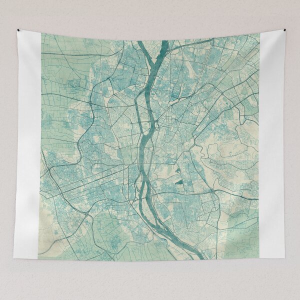 Item preview, Cairo Map Blue Vintage designed and sold by HubertRoguski.