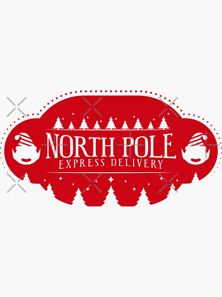 North Pole Overnight Delivery - Christmas Gift Stickers PNG - So