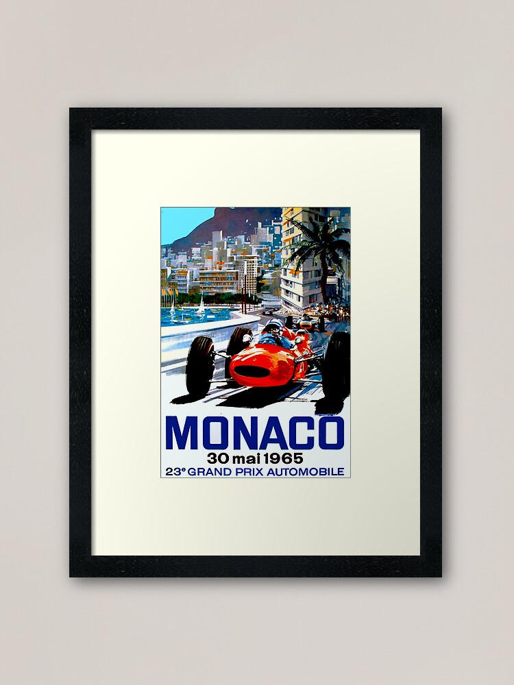 Alternate view of MONACO GRAND PRIX; Vintage Auto Racing Print Framed Art Print