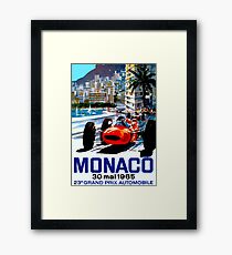 "MONACO GRAND PRIX" Vintage Auto Racing Print Framed Print