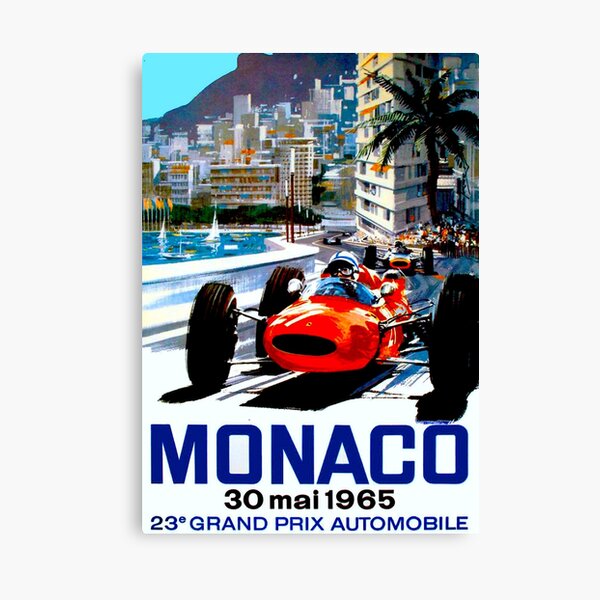 MONACO GRAND PRIX; Vintage Auto Racing Print Canvas Print