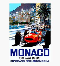 "MONACO GRAND PRIX" Vintage Auto Racing Print Photographic Print