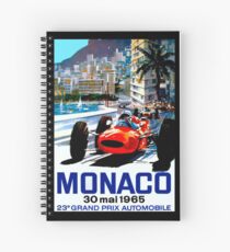 "MONACO GRAND PRIX" Vintage Auto Racing Print Spiral Notebook
