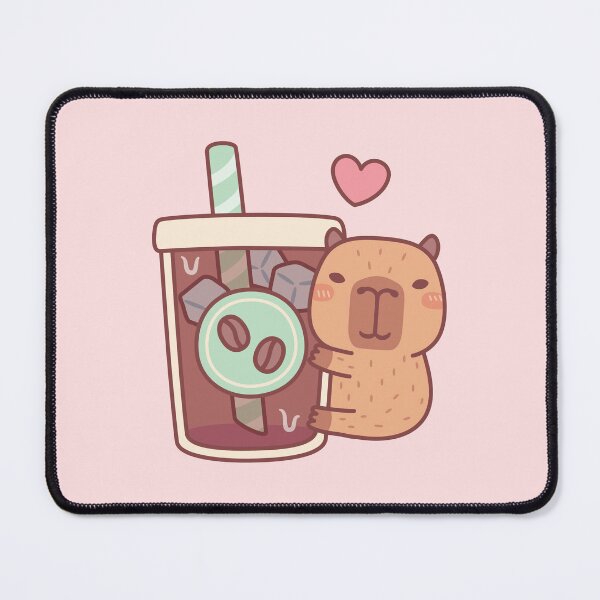 Item preview, Cute Little Capybara Hugs Iced Coffee designed and sold by rustydoodle.