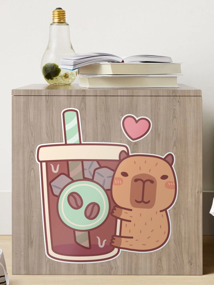 Cute Capybara Capyuccino Coffee Takeaway Cup' Sticker