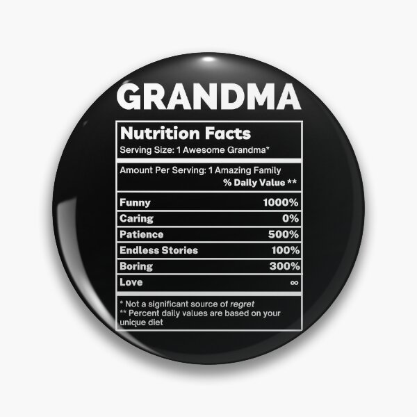 Item preview, Grandmother Funny Nutrition Facts designed and sold by SpeakSarcasm.