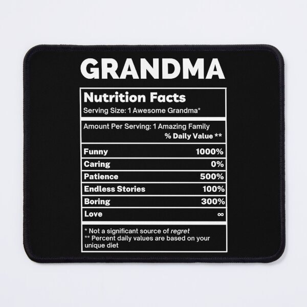 Item preview, Grandmother Funny Nutrition Facts designed and sold by SpeakSarcasm.