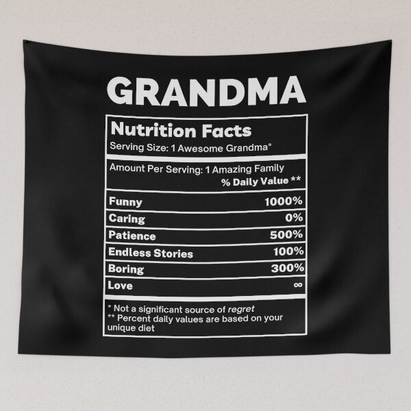 Item preview, Grandmother Funny Nutrition Facts designed and sold by SpeakSarcasm.
