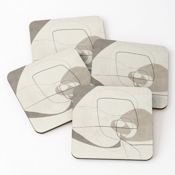 Item preview, Minimalist Abstract Art Shapes - Scribbles -  Beige 2 designed and sold by simplydesignart.