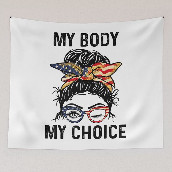 Item preview, My Body My Choice_Pro_Choice Messy Bun US Flag designed and sold by edensmr.