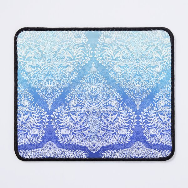 Item preview, Out of the Blue - White Lace Doodle in Ombre Aqua and Cobalt designed and sold by micklyn.