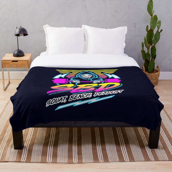 Item preview, SBD Squat Bench Deadlift (Gym Reaper) Retro Neon Synthwave 80s 90s designed and sold by Brogress Project.