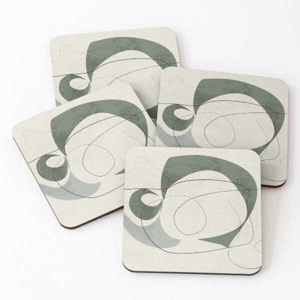 Item preview, Minimalist Abstract Art Shapes - Scribbles Hunter Green 1 designed and sold by simplydesignart.