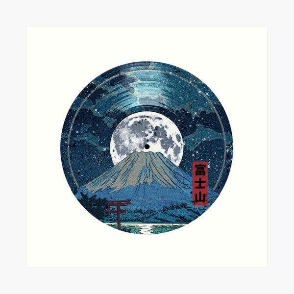 Mt. Fuji Night LP Sky Art Print