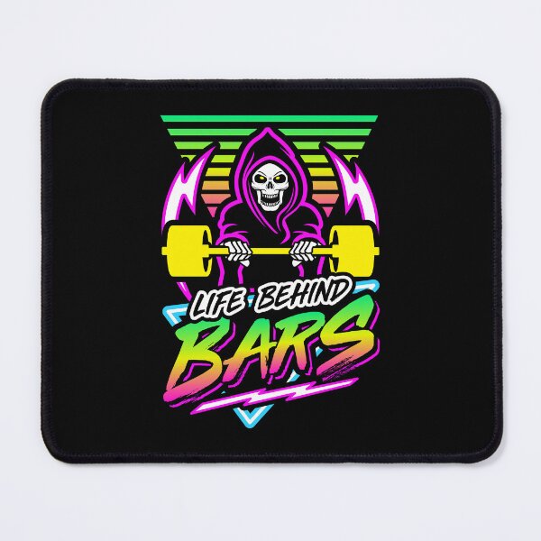 Item preview, Life Behind Bars (Gym Reaper) Retro Neon Synthwave 80s 90s designed and sold by Brogress Project.