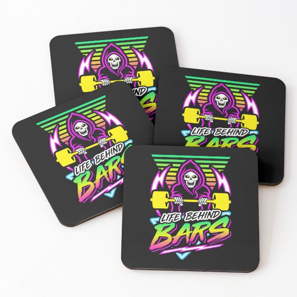 Item preview, Life Behind Bars (Gym Reaper) Retro Neon Synthwave 80s 90s designed and sold by Brogress Project.