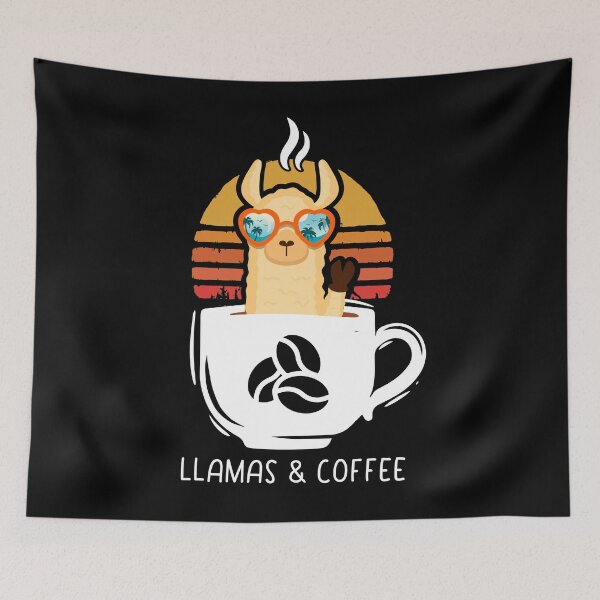 Item preview,  Llamas and Coffee Funny Vintage Llamas Coffee Lovers Gift designed and sold by JUSTBEELEGANT.