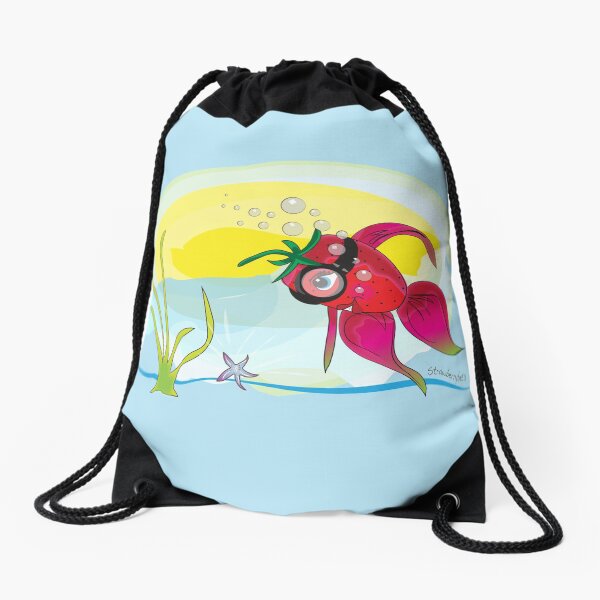 StrawberryBeta Fish Drawstring Bag